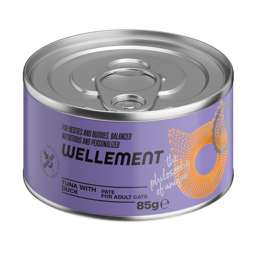 Wellement (Веллемент) консервы паштет для взрослых кошек Тунец с уткой, 85 г