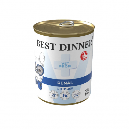 Best Dinner Vet Profi Renal влажный корм для собак при заболеваниях почек с птицей, 340 г