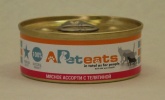 PetEats консервы для кошек с телятиной 100г