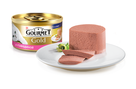 Gourmet Gold для кошек паштет говядина 85г (1*24)