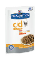 Hill's (Хилс) Prescription Diet C/D для кошек диета пауч кусочки в соусе с курицей 85г