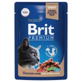 Brit Premium пауч для кошек стерил куриная печень 85г
