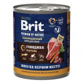 Brit Premium by Nature влажный корм для собак с говядиной и печенью, 850 г