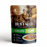 Mr.Buffalo Sterilized влажный корм для кошек с ягнёнком в соусе, 85 г
