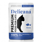 Delicana для стерилизованных кошек лосось в соусе 85г