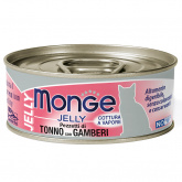 Monge Cat jelly консервы с тунцом и креветками 80 г
