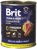 Brit Premium by Nature влажный корм для взрослых собак всех пород с говядиной и пшеном, 850 г