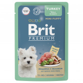 Влажный корм Brit Premium Пауч индейка с яблоком в соусе для щенков мини-пород 85г
