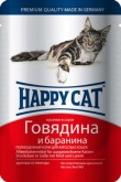 Happy Cat влажный корм для кошек с говядиной и бараниной в соусе, 100 г