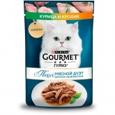 Gourmet Perle влажный корм для кошек с кроликом и курицей в соусе, 75 г