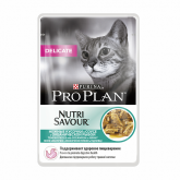 Pro Plan влажный корм для кошек с чувствительным пищеварением с океанической рыбой, 85 г