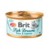 Brit Сare Fish Dreams консервы для кошек с тунцом и лососем 80 г