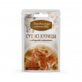 Деревенские лакомства пауч для кошек суп курица говядина шпинат 35г