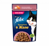 Felix Sensations влажный корм для кошек с лососем в желе с треской, 75 г