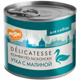 Мнямс влажный корм для собак «Конфи по-гасконски» с уткой и малиной, 200 г