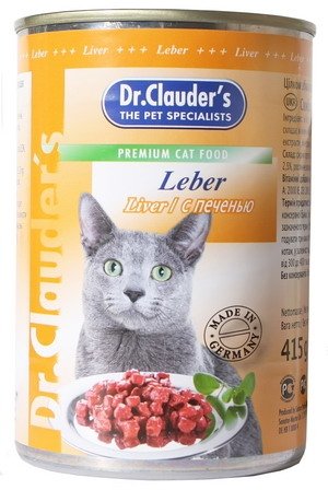 Dr. Clauder’s влажный корм для кошек с печенью, 415 г