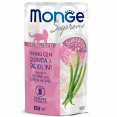 Monge Supreme Sterilized Cat для стерилизованных кошек из тунца с киноа и зеленой фасолью пауч 80г