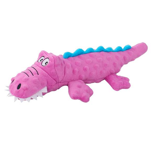 Игрушка д/с N1 Крокодил розовый с пищалкой 37*19*8