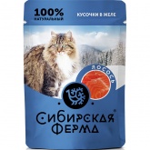 Сибирская ферма для кошек лосось в желе 85г