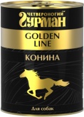 Четвероногий Гурман Golden влажный корм для собак с кониной, 340 г