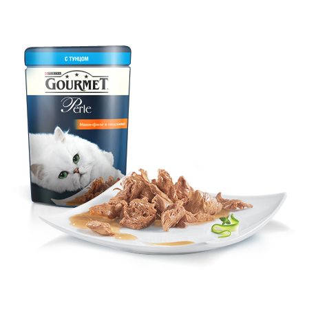 Gourmet Perle для кошек консервы кусочки в соусе тунец 85г