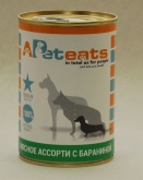 Влажный корм PetEats консервы для собак с бараниной 400г