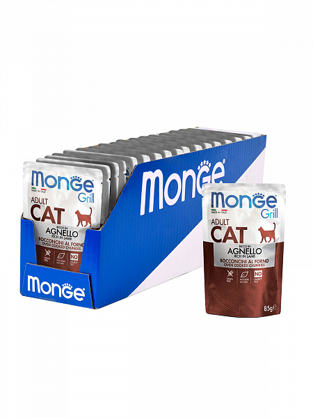 Monge Cat Grill пауч для кошек ягнёнок 85г