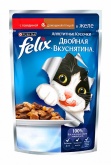 Felix влажный корм для кошек с говядиной и птицей в желе, 85 г