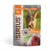 Sirius влажный корм для стерилизованных кошек с уткой и клюквой, 85 г