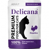 Delicana пауч для кошек индейка в соусе 85г