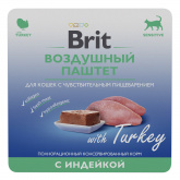 Brit Premium влажный корм для взрослых кошек с чувствительным пищеварением, паштет с индейкой, 100 г