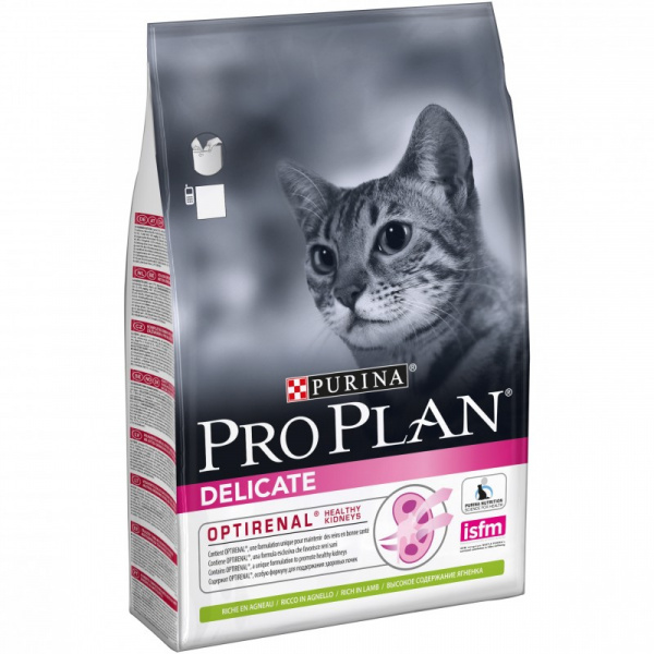 Purina Pro Plan Delicate сухой корм для кошек с чувствительным пищеварением с ягнёнком, 3 кг