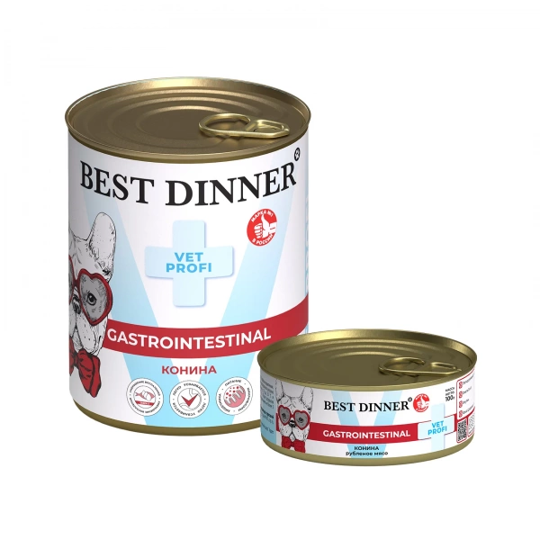 Best Dinner VET PROFI Gastrointestinal влажный корм для собак с расстройствами пищеварения с кониной, 100 г