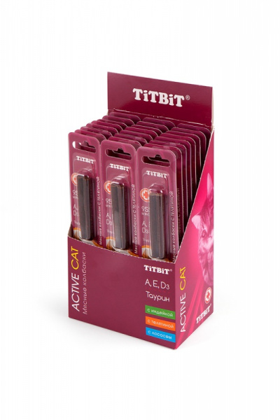 Тит Бит Колбаски мясные Active Cat с телятиной 1шт