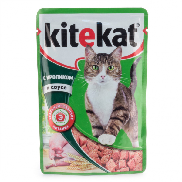 Kitekat влажный корм для кошек с кроликом в соусе, 100 г
