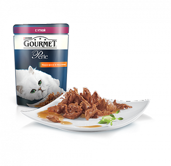 Gourmet Perle влажный корм для кошек с уткой в соусе, 85 г