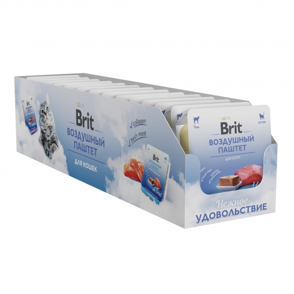 Brit Premium влажный корм для котят, паштет с телятиной, 100 г