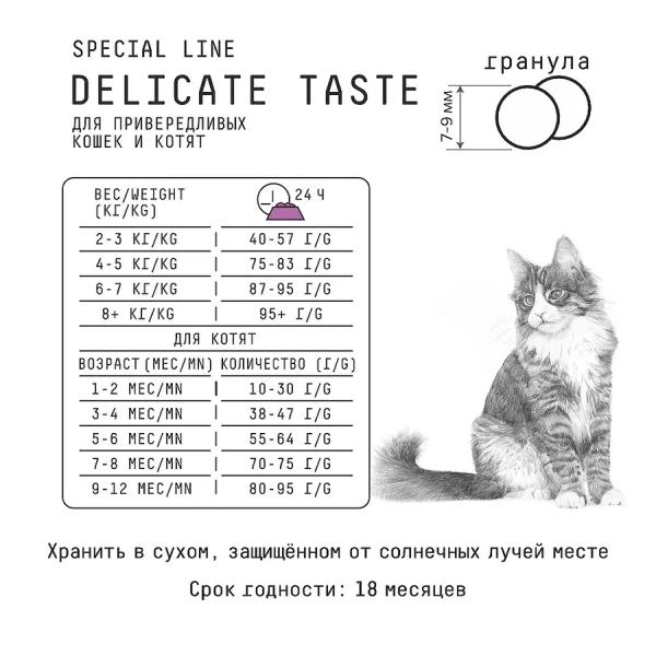 Ajo Cat Delicate сухой корм для привередливых кошек и котят, 1,5 кг