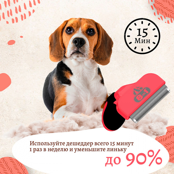 Дешеддер 8in1 Perfect Coat для собак средних пород M