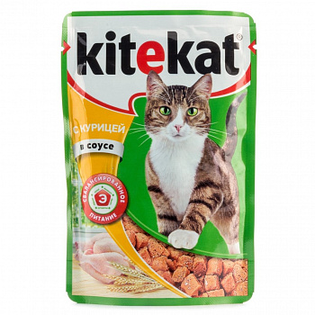Kitekat влажный корм для кошек с курицей в соусе, 100 г