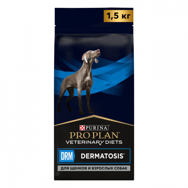 Сухой корм Purina Pro Plan (Пурина Про План) Veterinary Diets DRM ддя собак диета при Дерматозе и аллергии 1,5кг