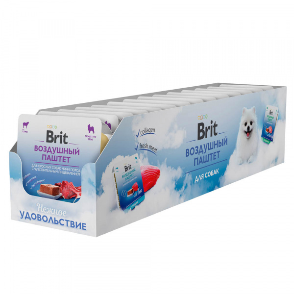 Brit Premium влажный корм для собак с чувствительным пищеварением, паштет с ягнёнком, 100 г
