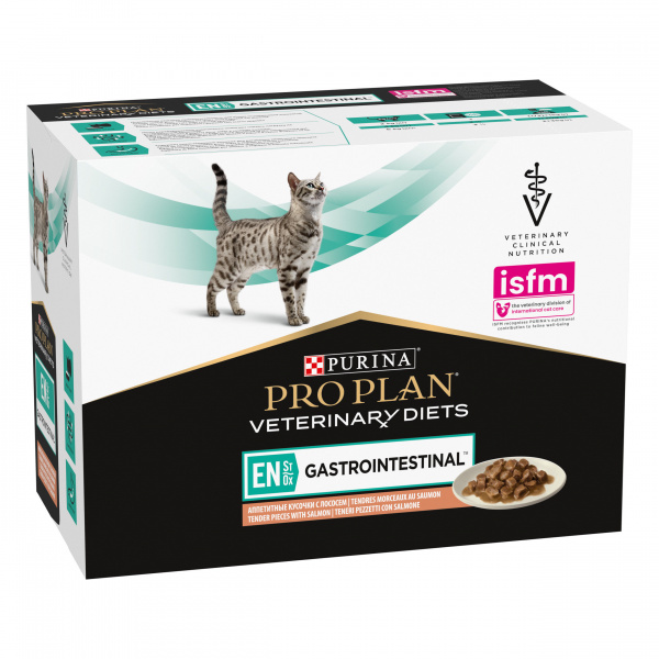 Purina Pro Plan Veterinary Diets EN влажный корм для кошек при патологиях ЖКТ с лососем, 85 г
