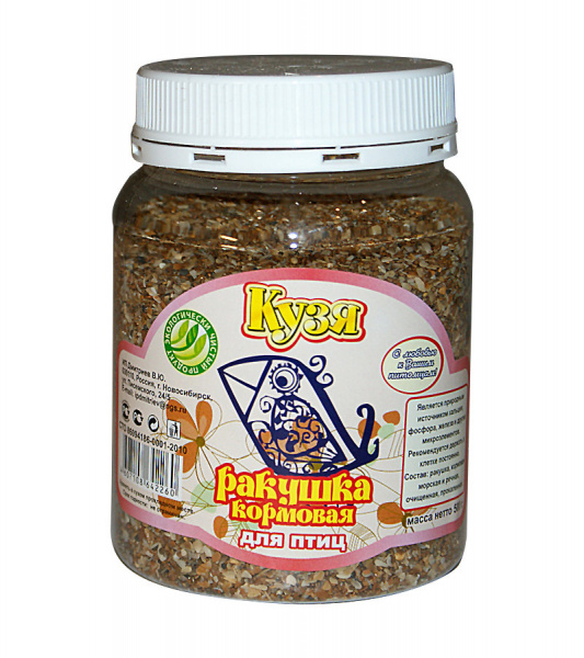 Кузя Ракушка кормовая ПЭТ-банка 500г