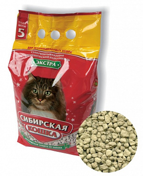 Наполнитель СИБИРСКАЯ КОШКА Экстра комкующийся д/длинношерстных 5 л