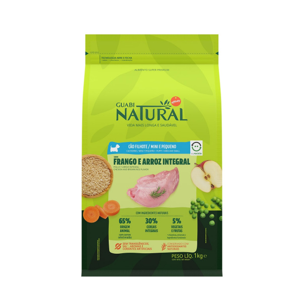 Guabi Natural Dog Mini Puppy сухой корм для щенков мелких пород с курицей и рисом, 2,5 кг