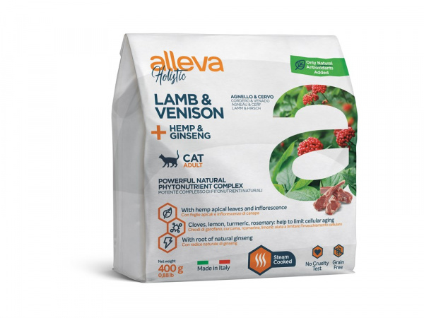 Alleva (Аллева) Holistic для кошек ягнёнок и оленина 400г