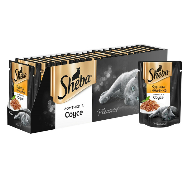 Sheba влажный корм для кошек с курицей и индейкой, 75 г