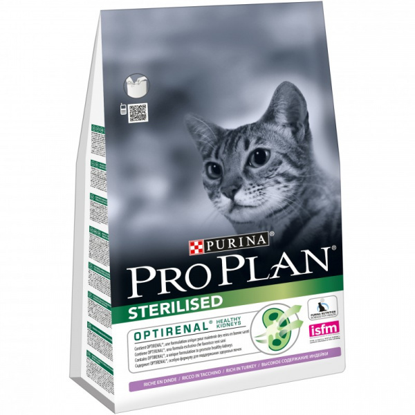 Pro Plan сухой корм для стерилизованных кошек с индейкой, 3 кг