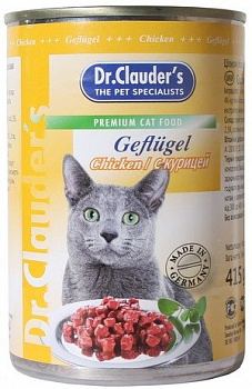 Dr. Clauder’s влажный корм для кошек с курицей, кусочки в соусе, 415 г